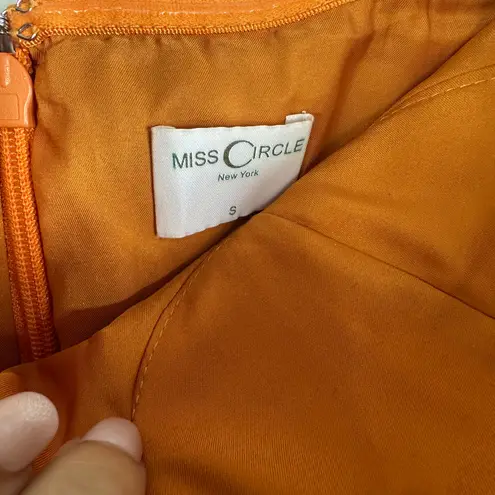 Miss Circle Zayda Orange High Slit Corset Satin Gown Women’s Size Small