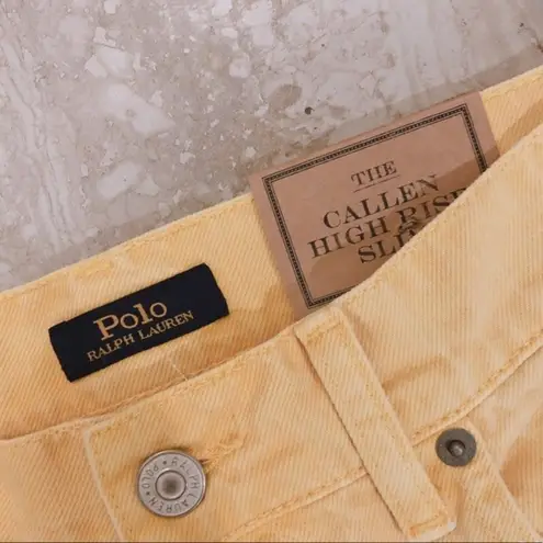 Polo Ralph Lauren Jeans The Callen High Rise, Yellow Size 25 New w/Tag