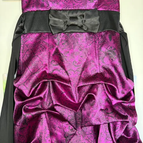 Ruby Rox strapless gothic purple and black ruffle dress with a tie back size M