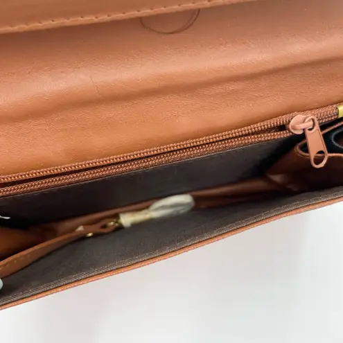 Michael Stevens Rugged Outland Leather Purse Red Brown Crossbody Mini Bag Wallet