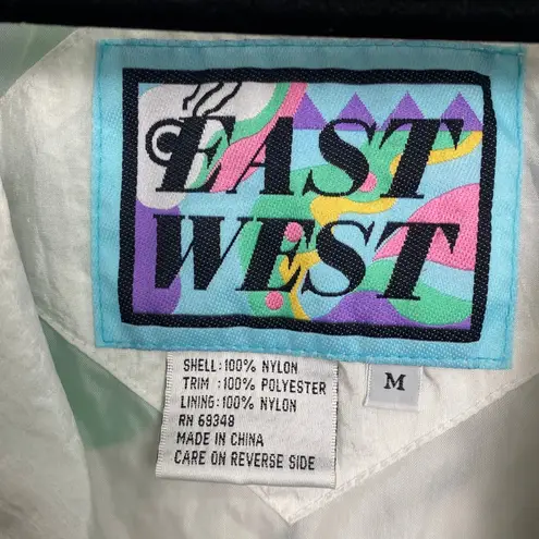 Vintage 80s 90s East West Geometric Windbreaker Jacket Colorblock Nylon Retro M White Size M