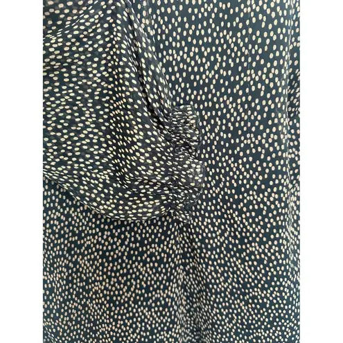 ZARA  Puff Sleeve Blacksand Polkadot Dress Size Large Lined Mini Dress