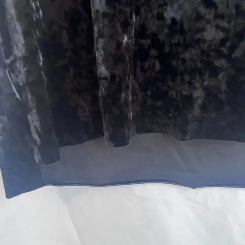 Falls Creek Black Burnout Velvet Short Sleeve Top Edgy Christmas Holiday Size LG