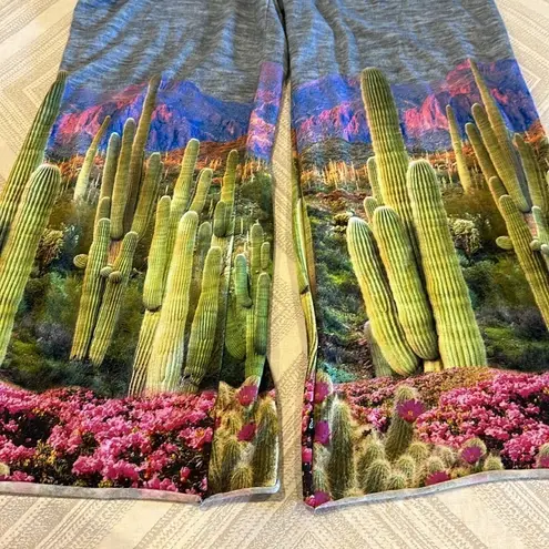 Terez Women’s Dessert Print Wide Leg Thick Band Grey Joggers