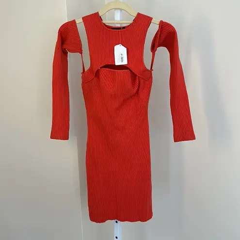 Herve Leger Herve by Orange Bodycon Long Sleeve Mini Dress XS