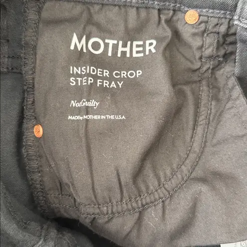 MOTHER Insider Crop Step Fray Not Guilty Size 25 Black