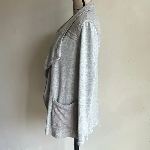 St. John Open Waterfall Contrast Gray Cardigan Size Small