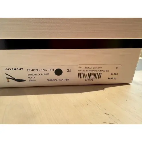 Givenchy BLACK classic G CUBE SLINGBACK PUMP size 35