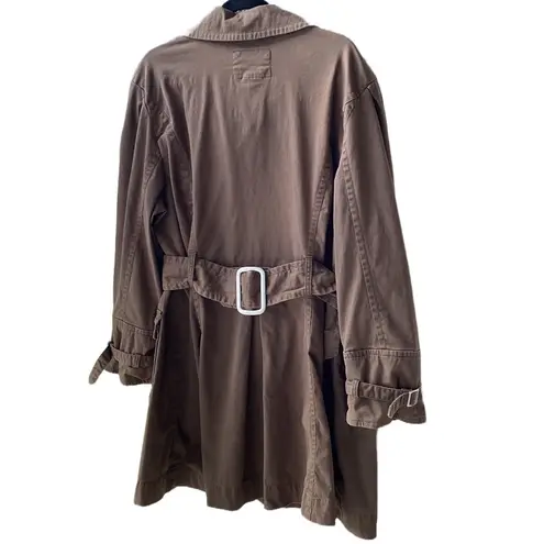 Live a Little π€ Cotton Stretch, Unlined Trench Coat/Jacket, Brown, Plus-Size 2X