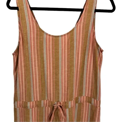 Drew Beachy Linen Blend Sleeveless Striped Jumpsuit Size Medium