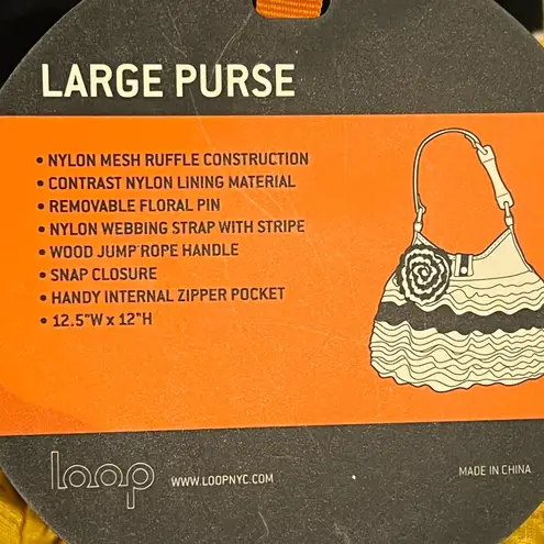 III Parcel Black Yellow Ruffle Jump Rope Floral Pin Handle Gym Couture Purse