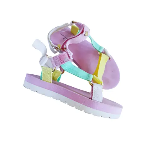Stoney Clover Lane Two Strap Sport Sandals Size 6 Pastel Pink Multicolor Kidcore