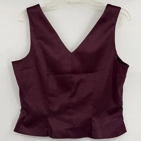 NY & CO Beaded Y2K Womens Top Sz Large Holiday Glam Purple Sequin NWT Whimsigoth