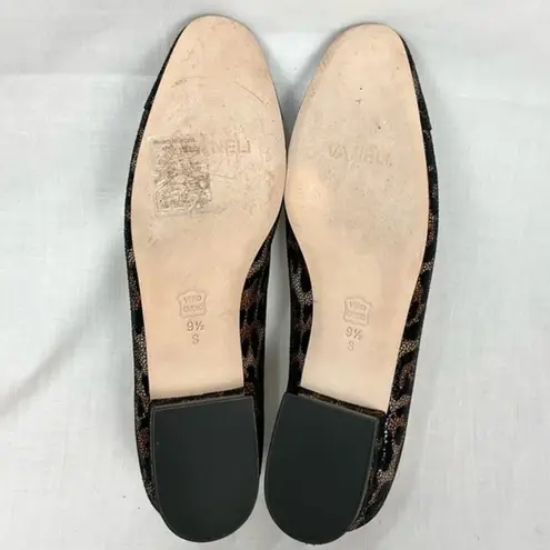 VANELI Leopard Print Leather Flats Frankie Sz 9.5 Slip On Shoes Animal Print Black