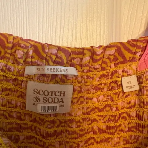 Scotch & Soda Smocked Seersucker Tank Top Sz XL