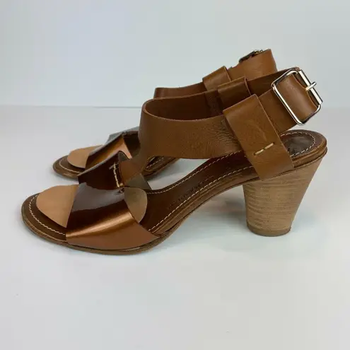 AGL Attilio Giusti Leombruni Heels Sandals 5.5 Brown Copper Patent Leather 35.5