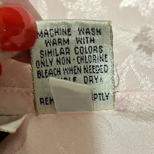 Cacique Lingerie Chemise L Pink Jacquard Floral Slip Dress Coquette Boudoir