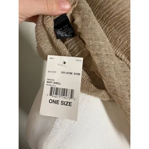 NWT JC Penny Womens Gold Sparkle Infinity Scarf One Size Cozy Warm