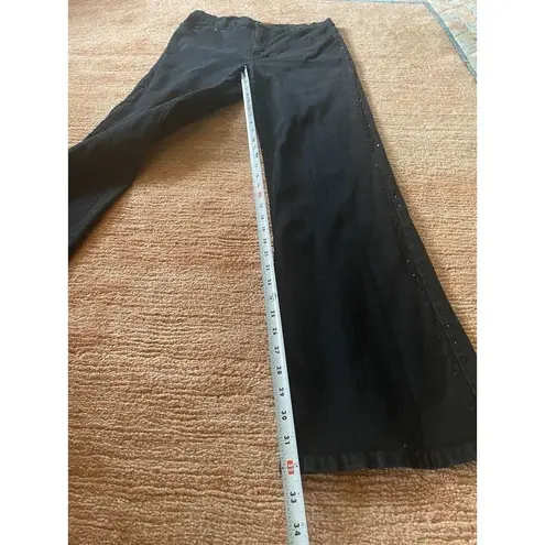 NYDJ Tummy Tuck Jeans Black Bootcut Studded Sides Size 10 Made in USA