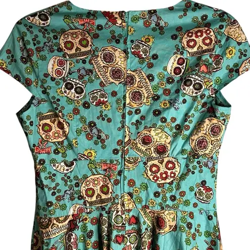 Hell Bunny Sugar Skull Sasha Dress Goth Emo Calavera Day of the Dead