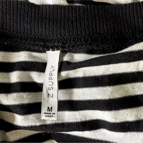 Z Supply  Angel Dolman Boxy Knit Top Blouse Stripe Black M