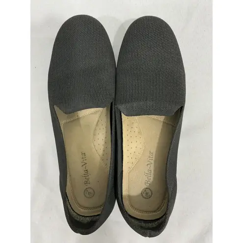 Bella Vita Womans Size 10 W Black Knit Slip On Flats