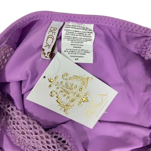 Becca Color Play network mesh One-Piece metallic Swimsuit S