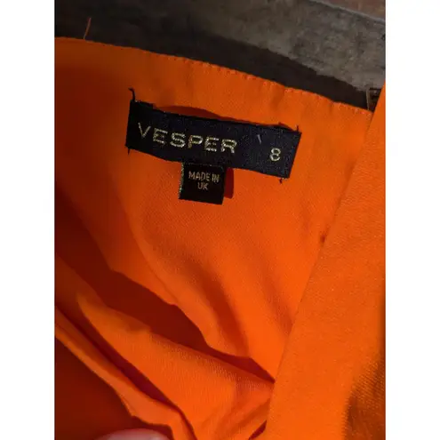 Vesper UK 8 (US 4/6) Orange & Fuchsia Color Block Maxi Dress
