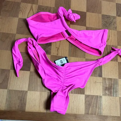 Frederick's of Hollywood NWT Laguna Pink Bikini Set Top & Bottom Size Medium