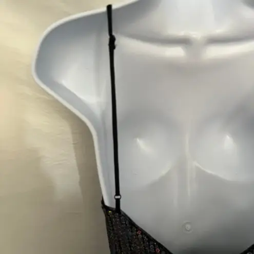 X by NBD Sequin Mini Cocktail Dress XS Ruffle Y2K LBD Whimsigoth Vampy Clubwear