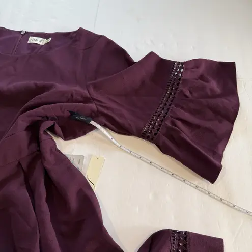 Eliza J NWT Purple Fit Flare Bell Sleeve Stretch Dress Pockets Size 22W