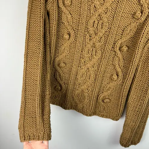Caslon NWT Chunky Cable Knit Bobble Sweater Sz Small Tan Camel Wool Blend