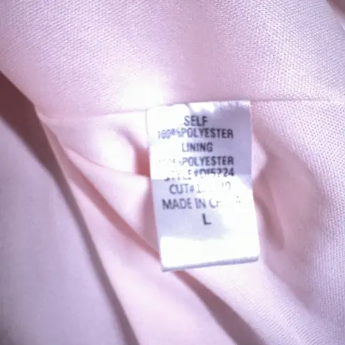 Anna Grace Dress Womens Large Pink Puff Sleeve Square Neck Sheer Overlay Party