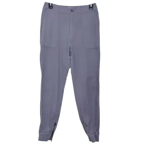 Pact Organic Twill Utility Joggers Pants Side Ankle Zip Cotton Grey Size M Gray Size M