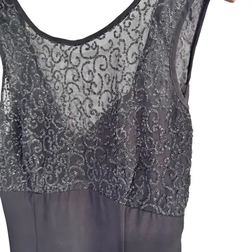 Susan Roselli Maxi Dress Size 6 Black Sleeveless Evening Party Gown