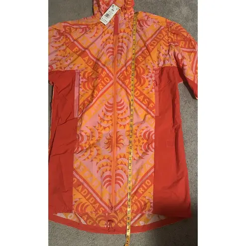 Farm Rio x Adidas XS Myshelter Windbreaker Long Jacket Soccer Brazil Pink Red