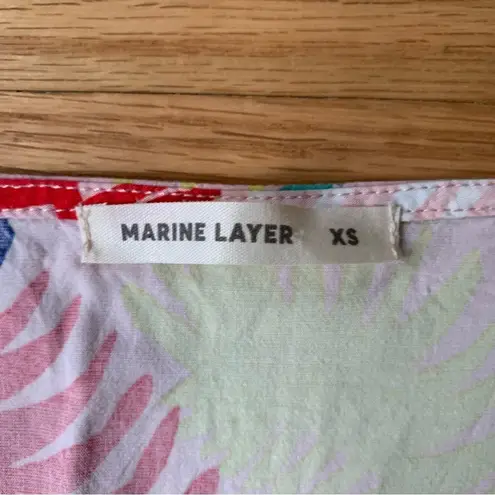 Marine layer Palm Print Verdue Floral Shift Mini Dress Size XS