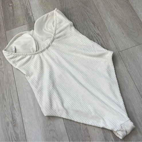 ONIA Strapless Swimsuit edith ribbed one piece womens White (medium) vacation