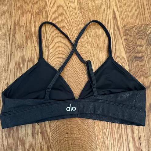 Alo Yoga  Faux Leather Airbrush Splendor Sports Bra size Small