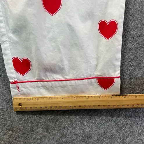 PrintFresh Queen of Hearts Sleep Set Pajamas Long Sleeve White Red Hearts Size S