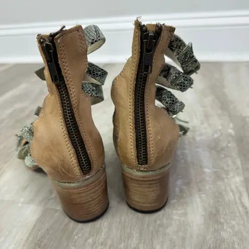 FreeBird Turquoise Casandra Sandal Bootie Size 7 Tan