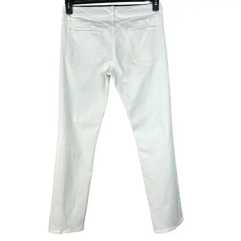 Tahari Ellie SZ 12 Classic Fit Jeans Relaxed Straight Leg Pockets Mid-Rise White