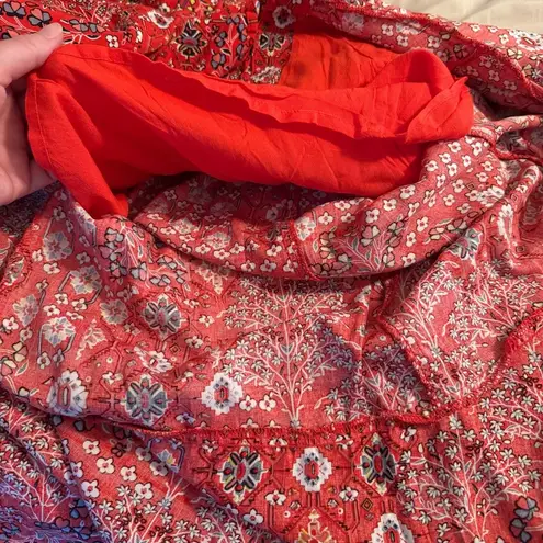 Abel the label Lola Women Size L Midi Dress Button Front Ruffle Hi Lo Hem Cutout - Image 7