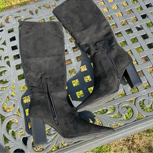 Olivia Miller Women's Sabrina Pointy Toe Tall Dress Boots in black size 11