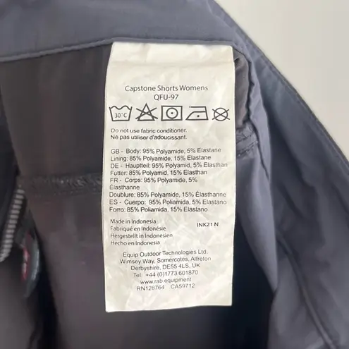 Rab Womens Capstone Dark Gray Shorts Womens Size Small Hiking Athletic Stretch