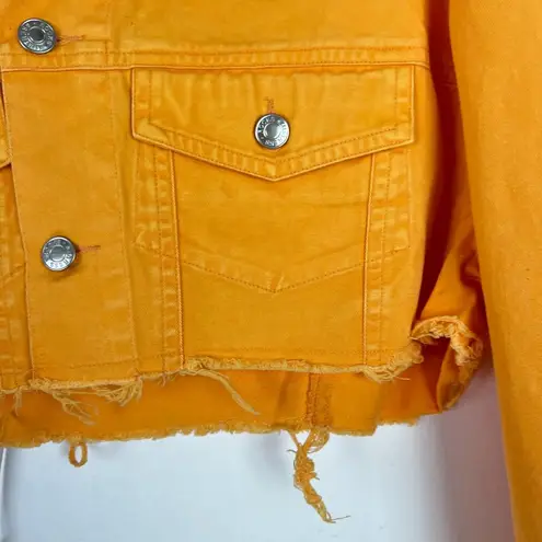 Mistress Rocks NWT  Enrich Cropped Tangerine Denim Jacket Size Large L NEW