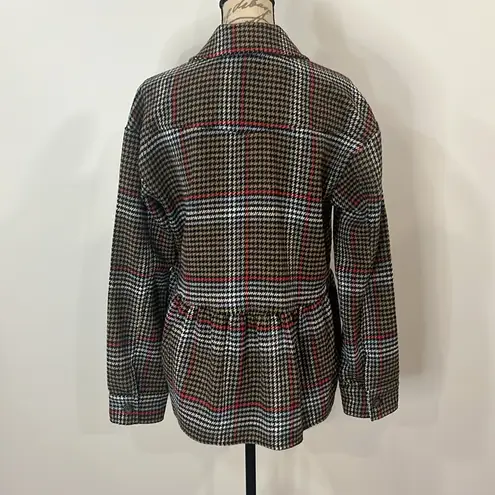 Mystree Like new wool blend houndstooth peplum shacket M