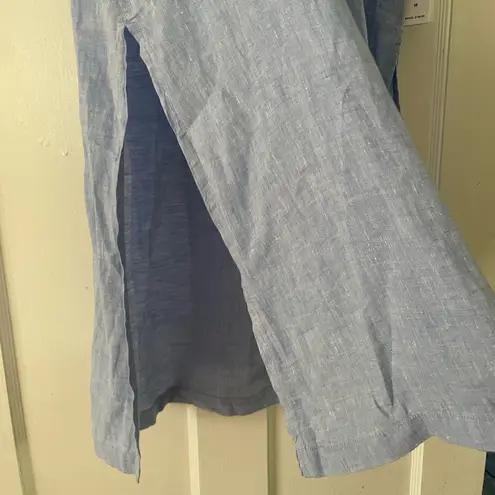 Vineyard Vines Linen Button-down Midi Coverup Blue Medium 2C001334-456 NWT