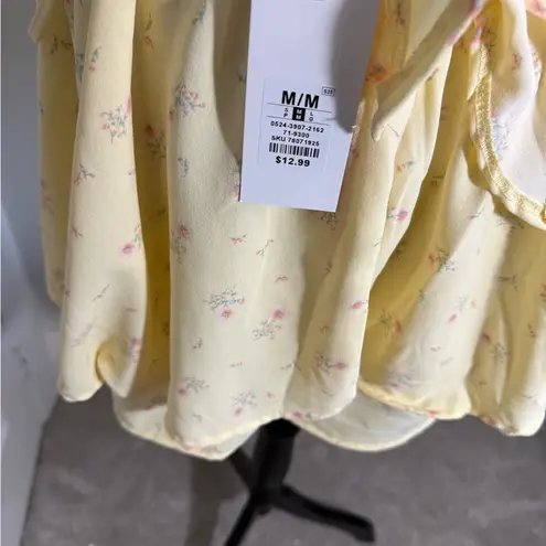 Streetwear Society Yellow and Pink Romper with Spaghetti Straps