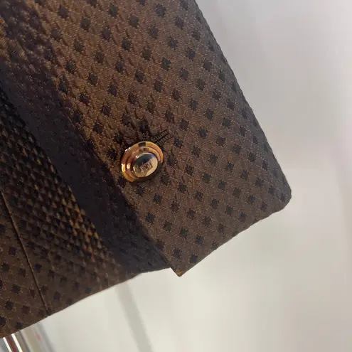 Escada Silk & Wool Blazer Brown Diamond Quilt Size 4